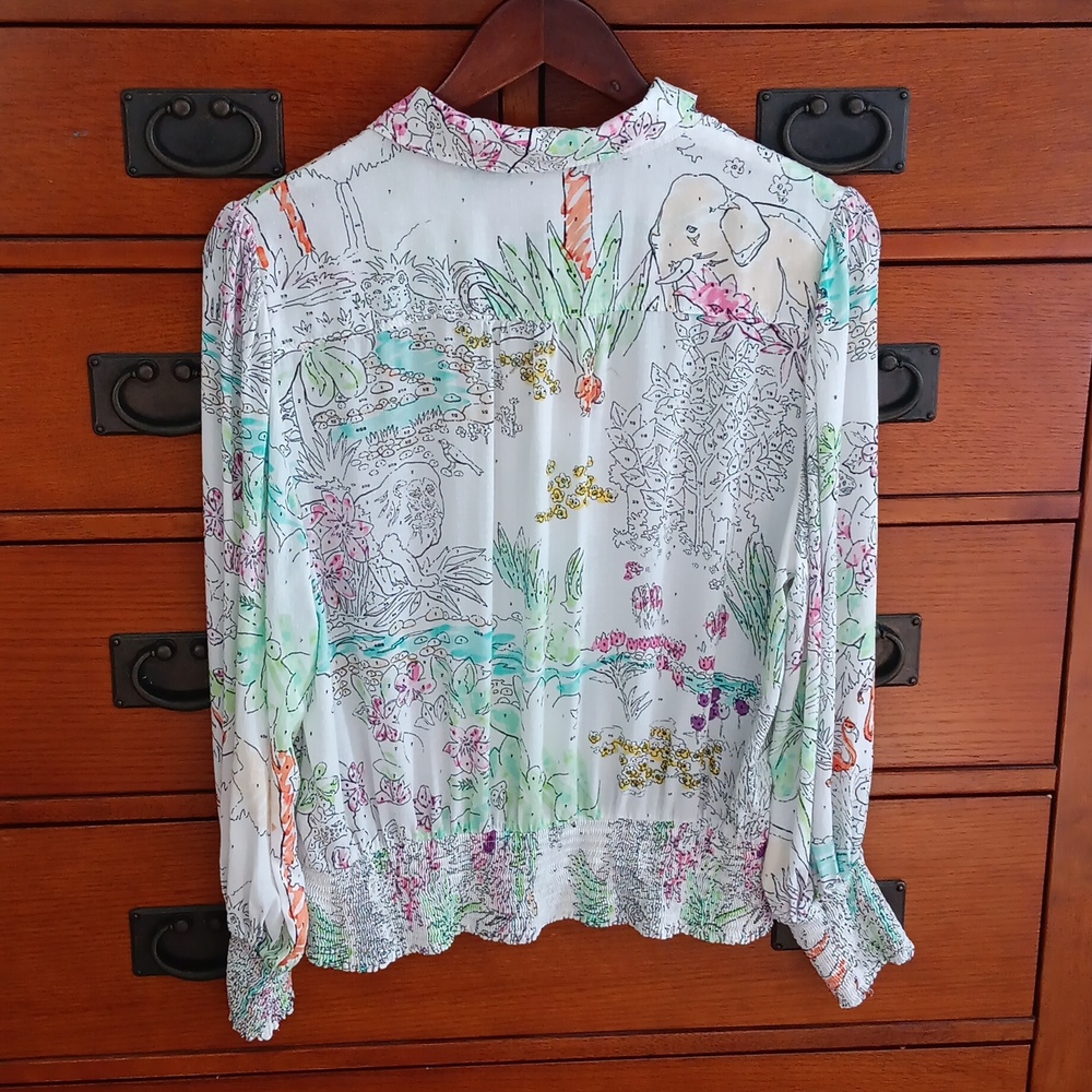 Anthropologie Maeve Paint By Numbers blouse, Large, Excellent Used Condition - Picture 5 of 11